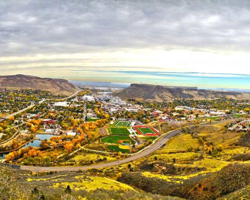 Fall panorama of Golden, CO