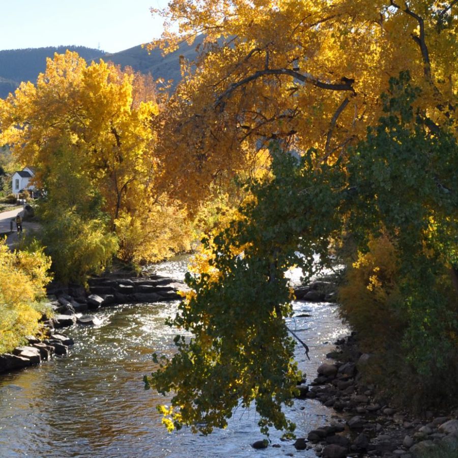 North and south sides of Clear Creek Trail with fast eddies.