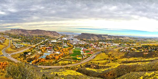 Fall panorama of Golden, CO
