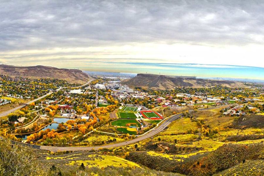 Fall panorama of Golden, CO
