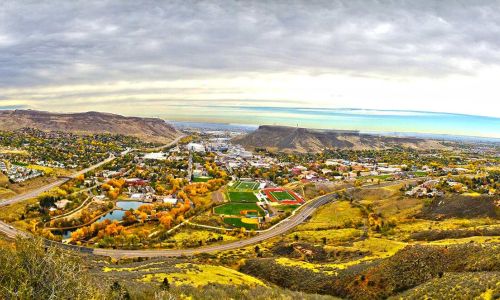 Fall panorama of Golden, CO