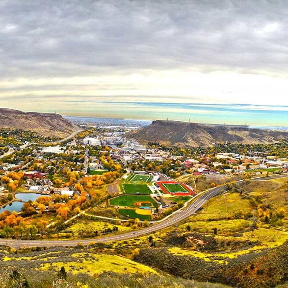 Fall panorama of Golden, CO