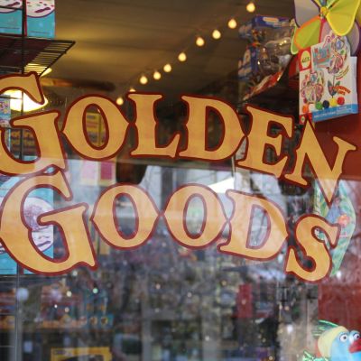 Golden Goods Window Signage