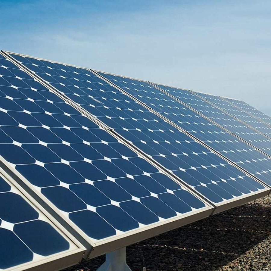 A row of solar panels