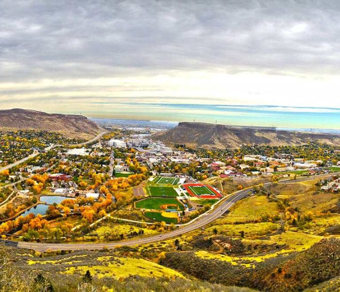 Fall panorama of Golden, CO